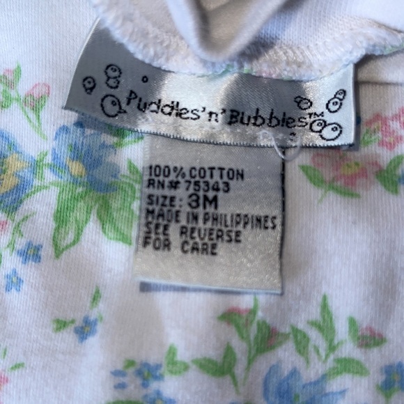 Puddles and Bubbles 3 months one piece floral print long sleeve 100% cotton - Picture 6 of 7